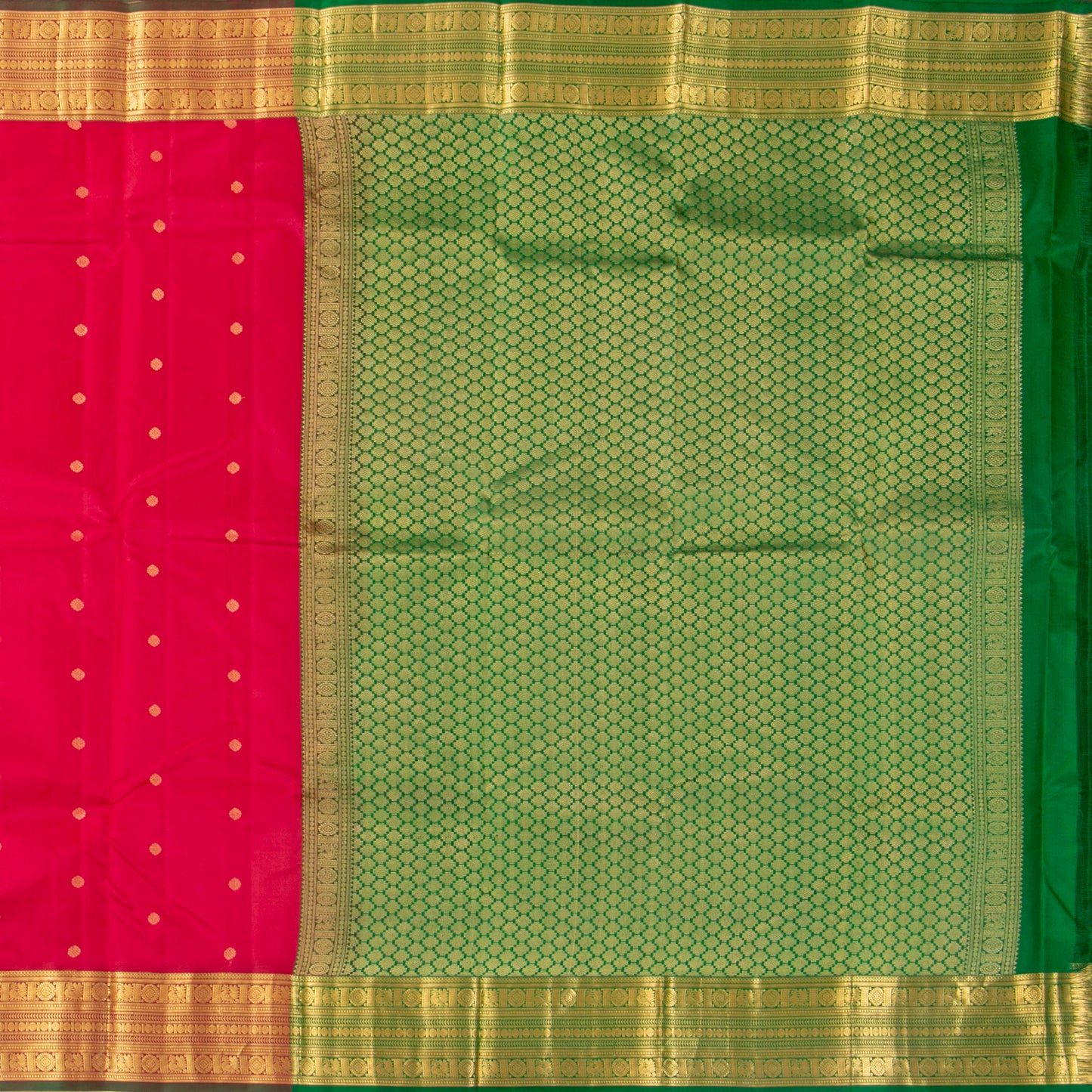 Pink And Green Kanchipuram Silk Saree For Wedding Wer PV MEN 195 - Silk Sari - Panjavarnam PV MEN 195