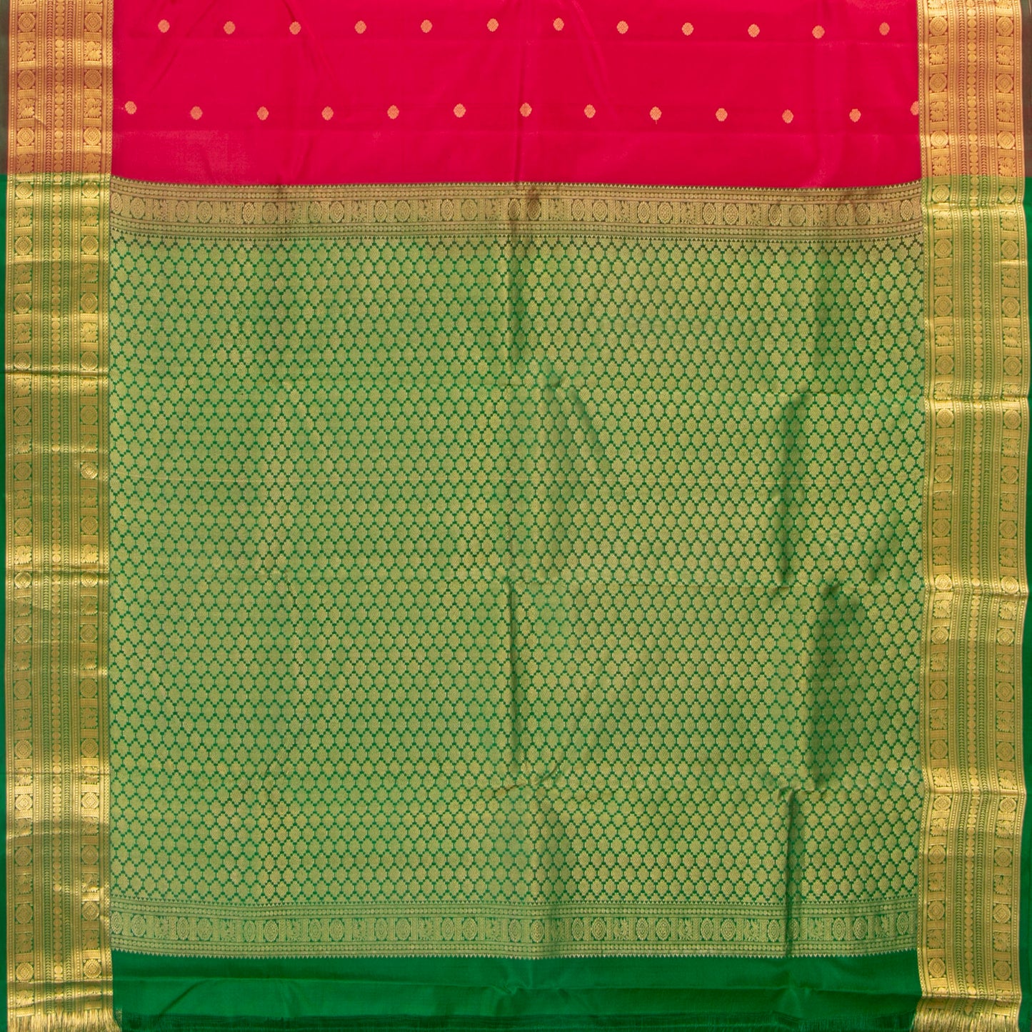 Pink And Green Kanchipuram Silk Saree For Wedding Wer PV MEN 195 - Silk Sari - Panjavarnam PV MEN 195