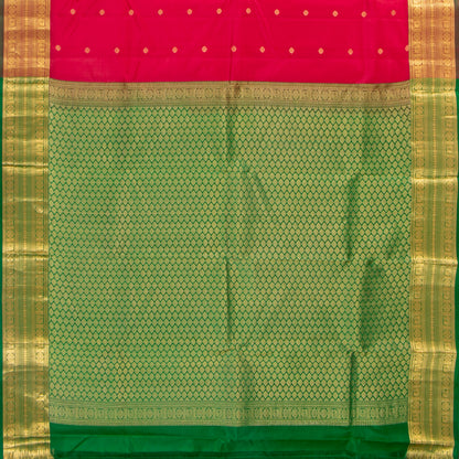 Pink And Green Kanchipuram Silk Saree For Wedding Wer PV MEN 195 - Silk Sari - Panjavarnam PV MEN 195