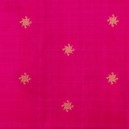 Borderless Pink And Orange Kanchipuram Silk Saree For Wedding Wear PV NYC 1288