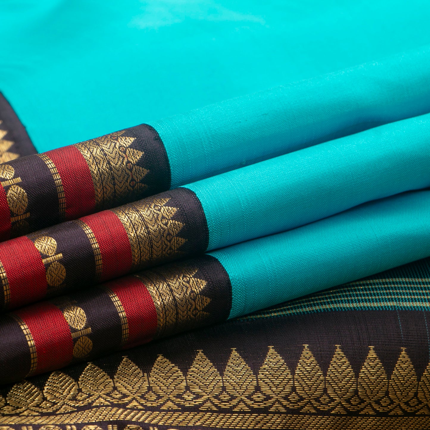 Ananda Blue And Dark Purple Kanchipuram Silk Saree With Contrast Border For Wedding Wear PV NYC 1307