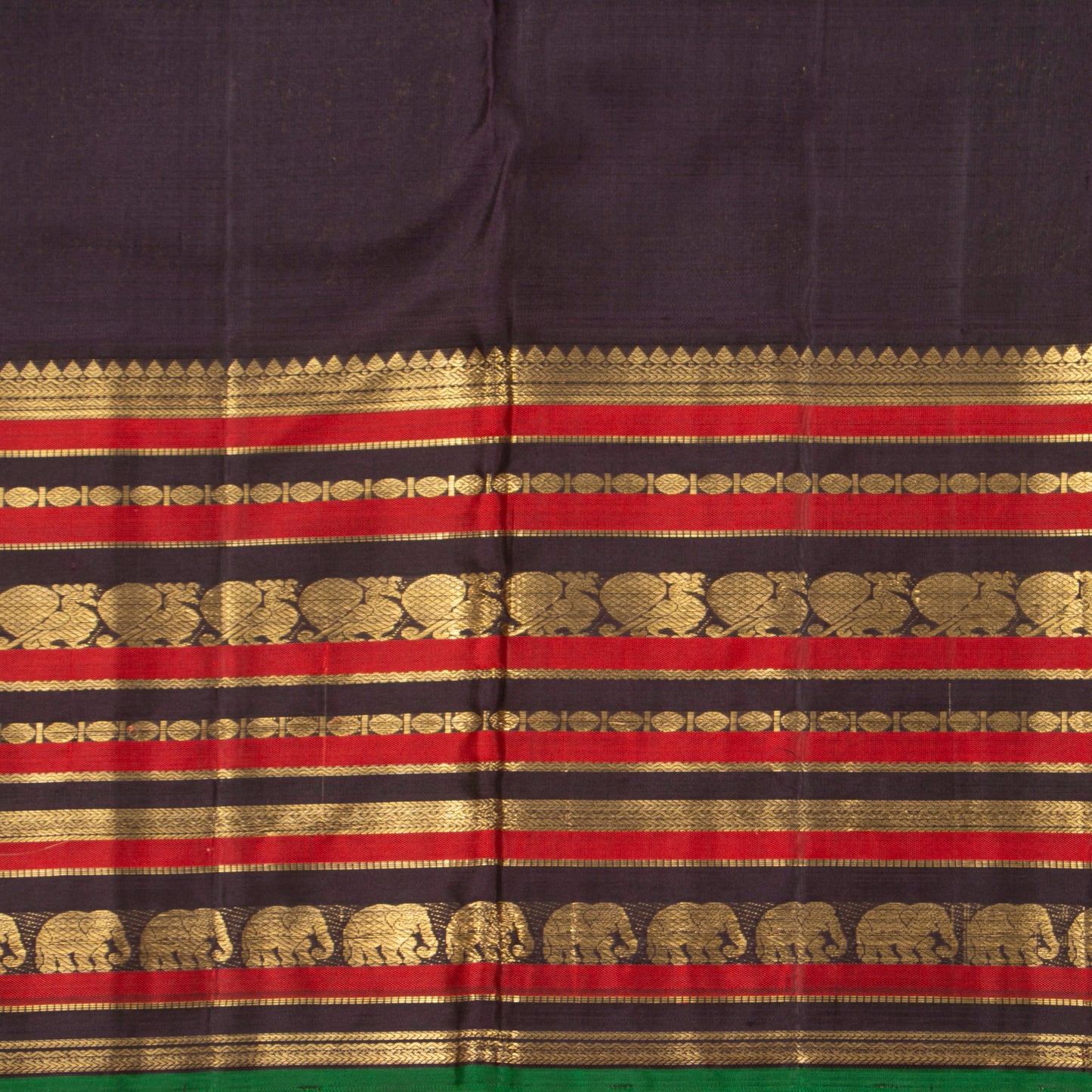 Ananda Blue And Dark Purple Kanchipuram Silk Saree With Contrast Border For Wedding Wear PV NYC 1307