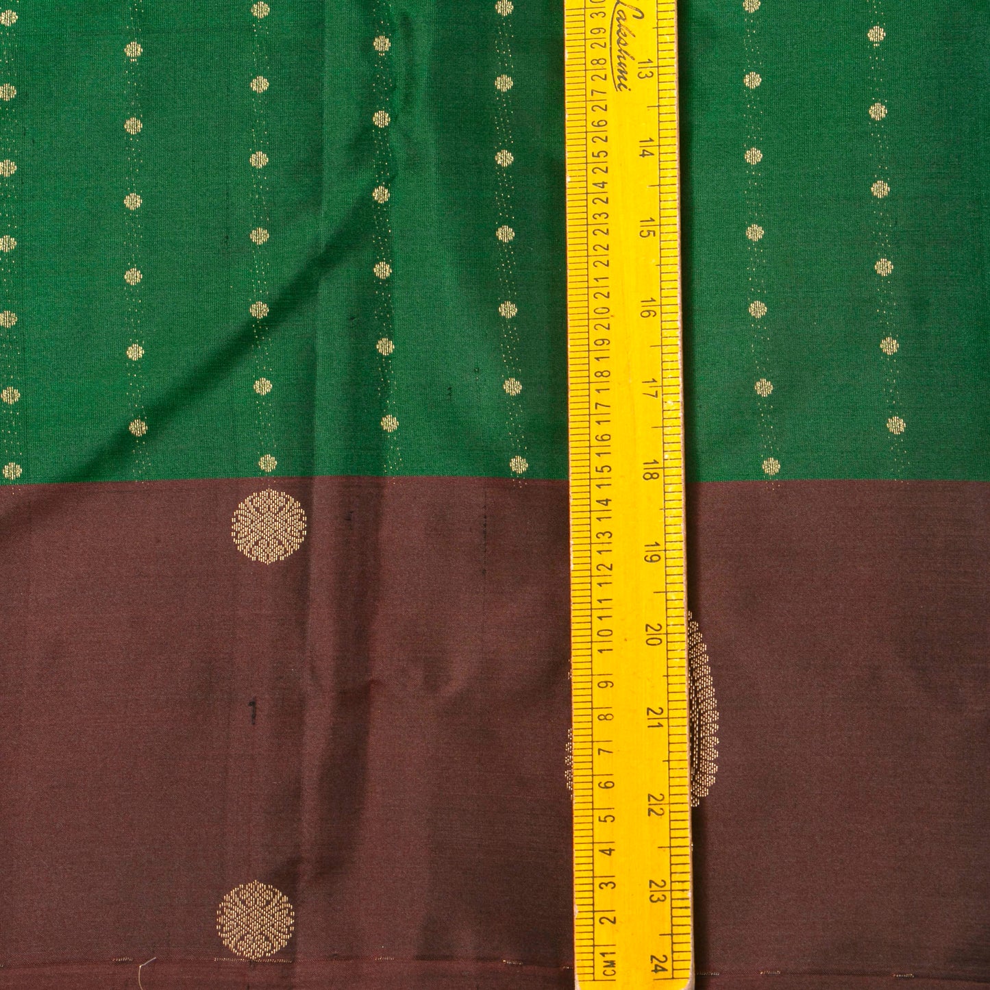 Emerald Green And Brown Kanchipuram Silk Saree For Festive Wear PV MEN 138