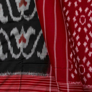 Black And Red Pochampally Ikkat Cotton Saree For Office Wear PV SC 232