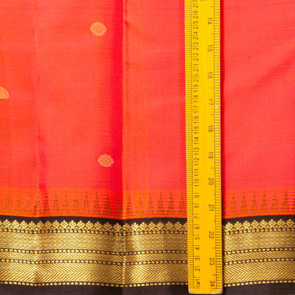 Red And Orange Dual Tone Kanchipuram Silk Saree With Temple Korvai Border For Festive Wear PV MEN 131 - Silk Sari - Panjavarnam PV MEN 131