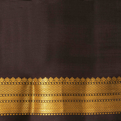 Red And Orange Dual Tone Kanchipuram Silk Saree With Temple Korvai Border For Festive Wear PV MEN 131 - Silk Sari - Panjavarnam PV MEN 131