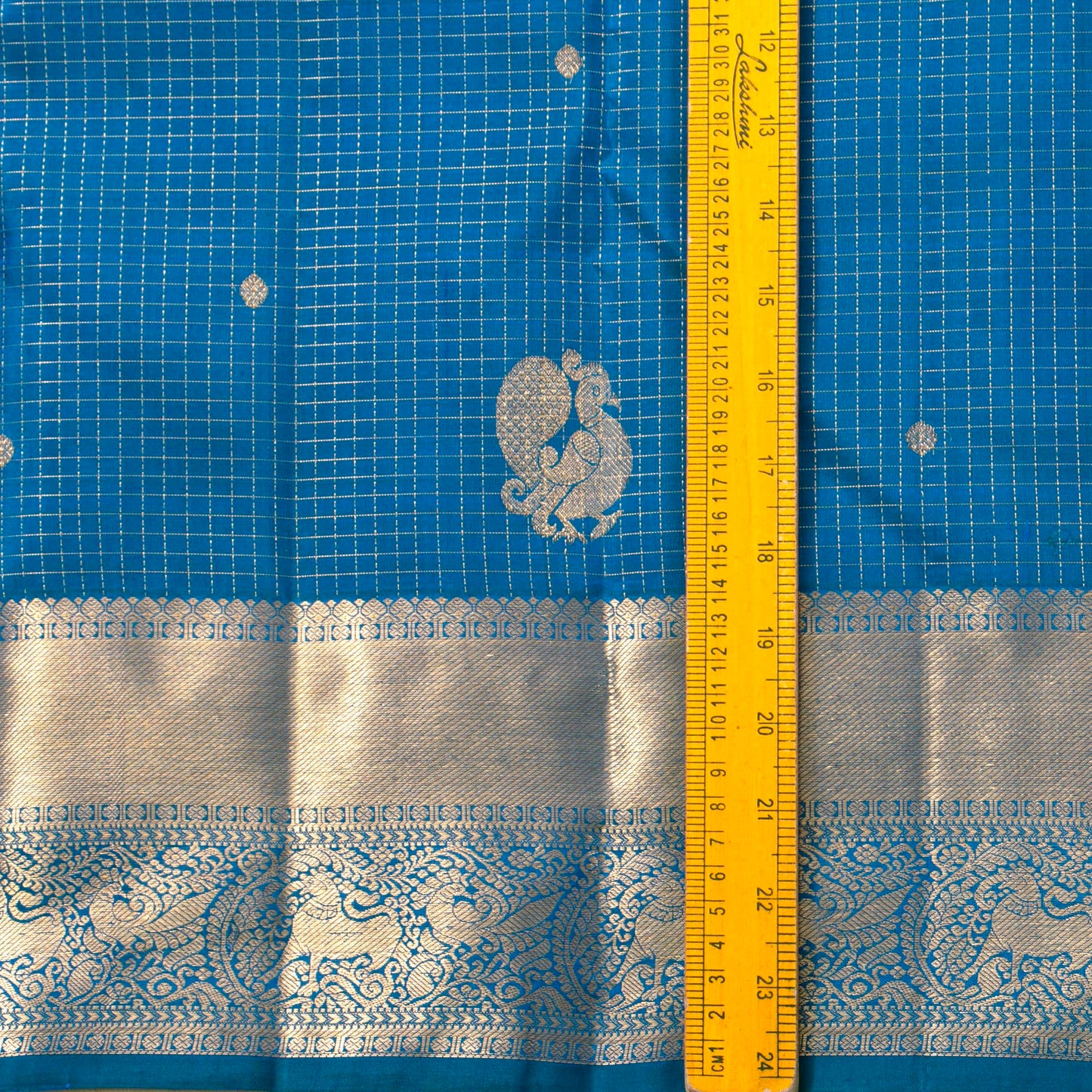 Blue Kanchipuram Silk Saree For Festive Wear PV MEN 300 - Silk Sari - Panjavarnam PV MEN 300