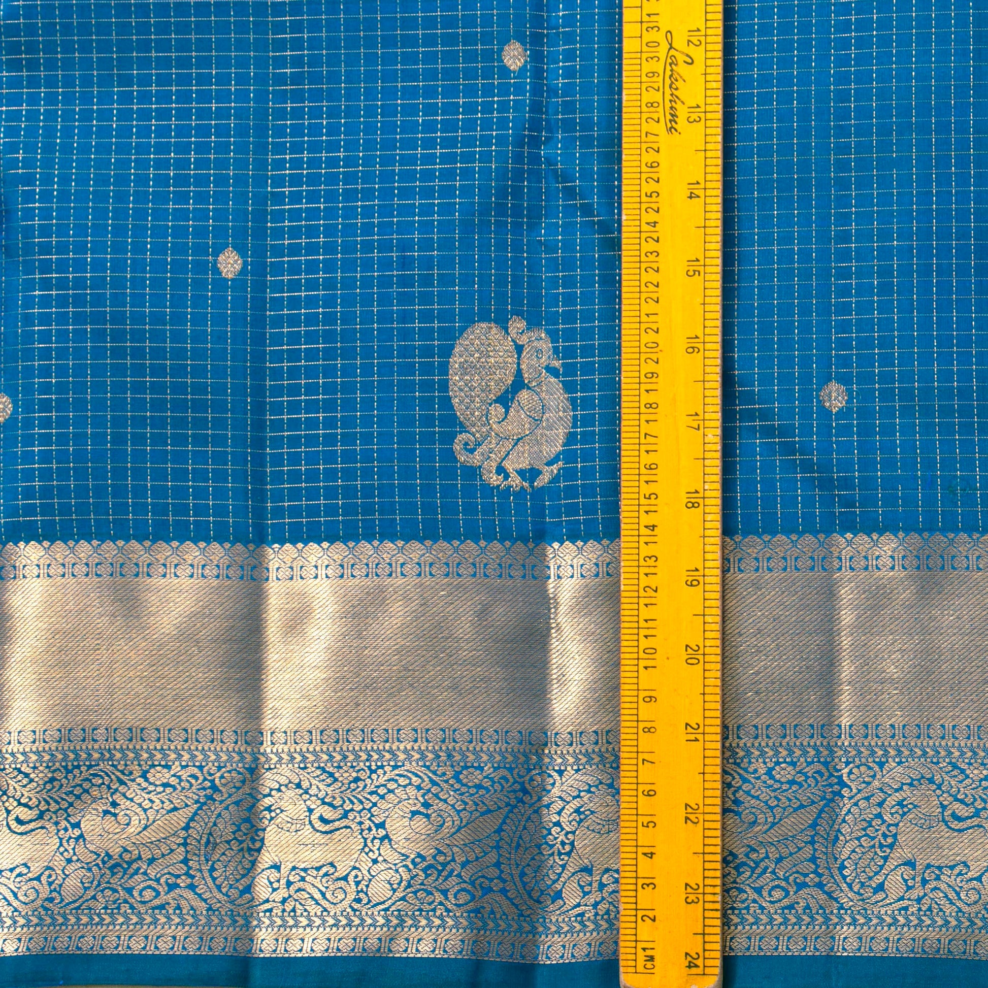 Blue Kanchipuram Silk Saree For Festive Wear PV MEN 300 - Silk Sari - Panjavarnam PV MEN 300