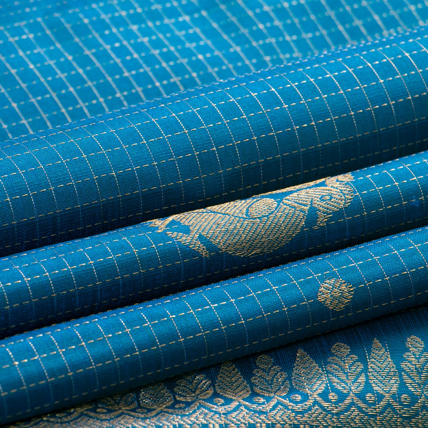 Blue Kanchipuram Silk Saree For Festive Wear PV MEN 300 - Silk Sari - Panjavarnam PV MEN 300