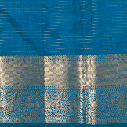 Blue Kanchipuram Silk Saree For Festive Wear PV MEN 300 - Silk Sari - Panjavarnam PV MEN 300