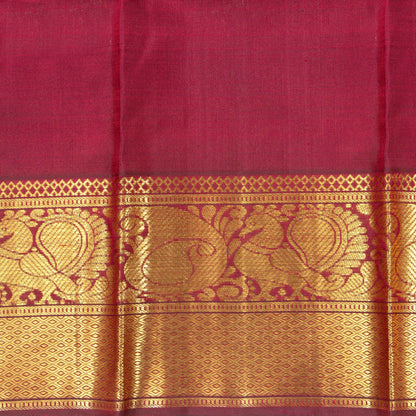 Maroon And Orange Kanchipuram Silk Saree With Jacquard Work For Bridal Wear PV NYC 1350