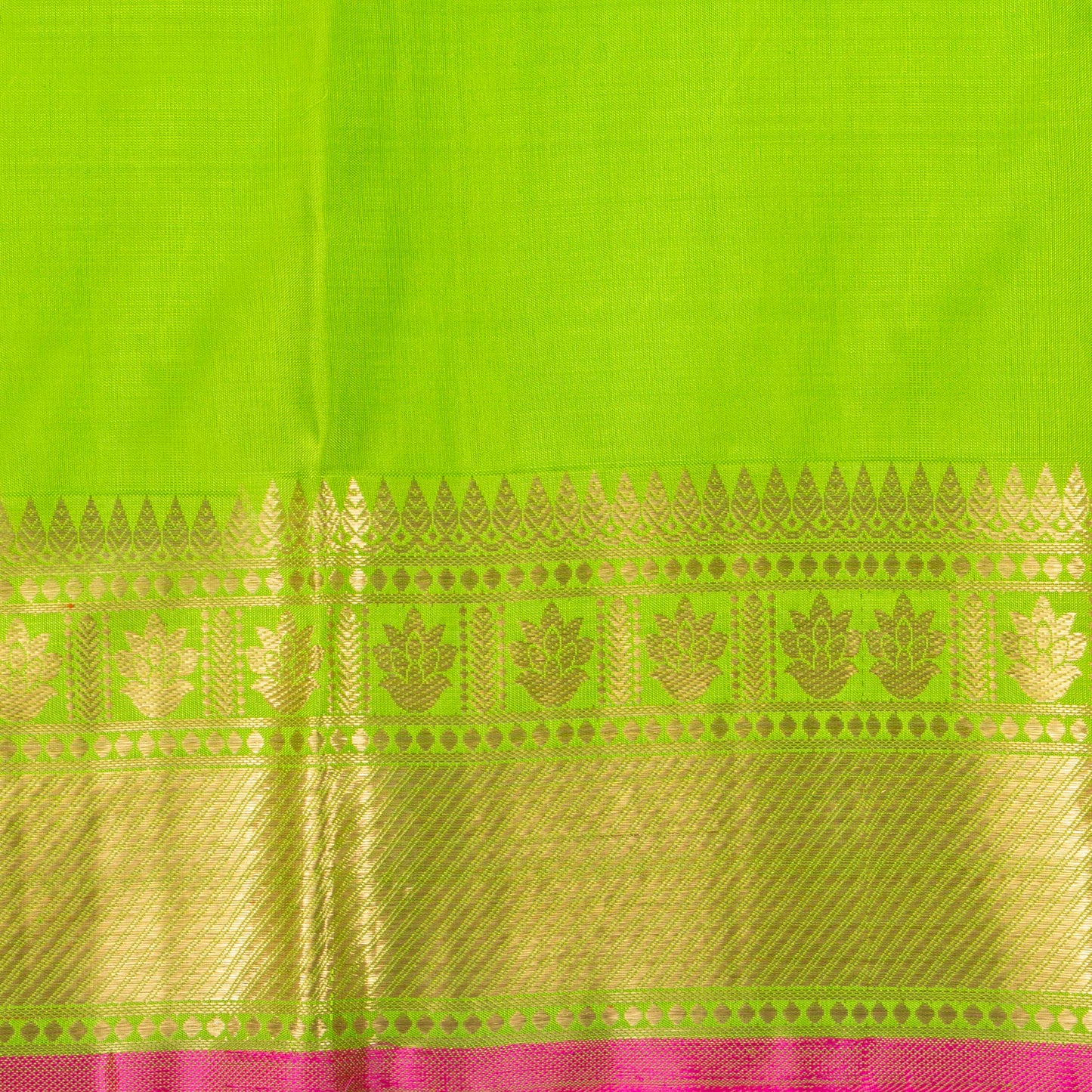 Light Green Kanchiupram Silk Saree With Pink Thread Work For Bridal Wear PPV NYC 1370