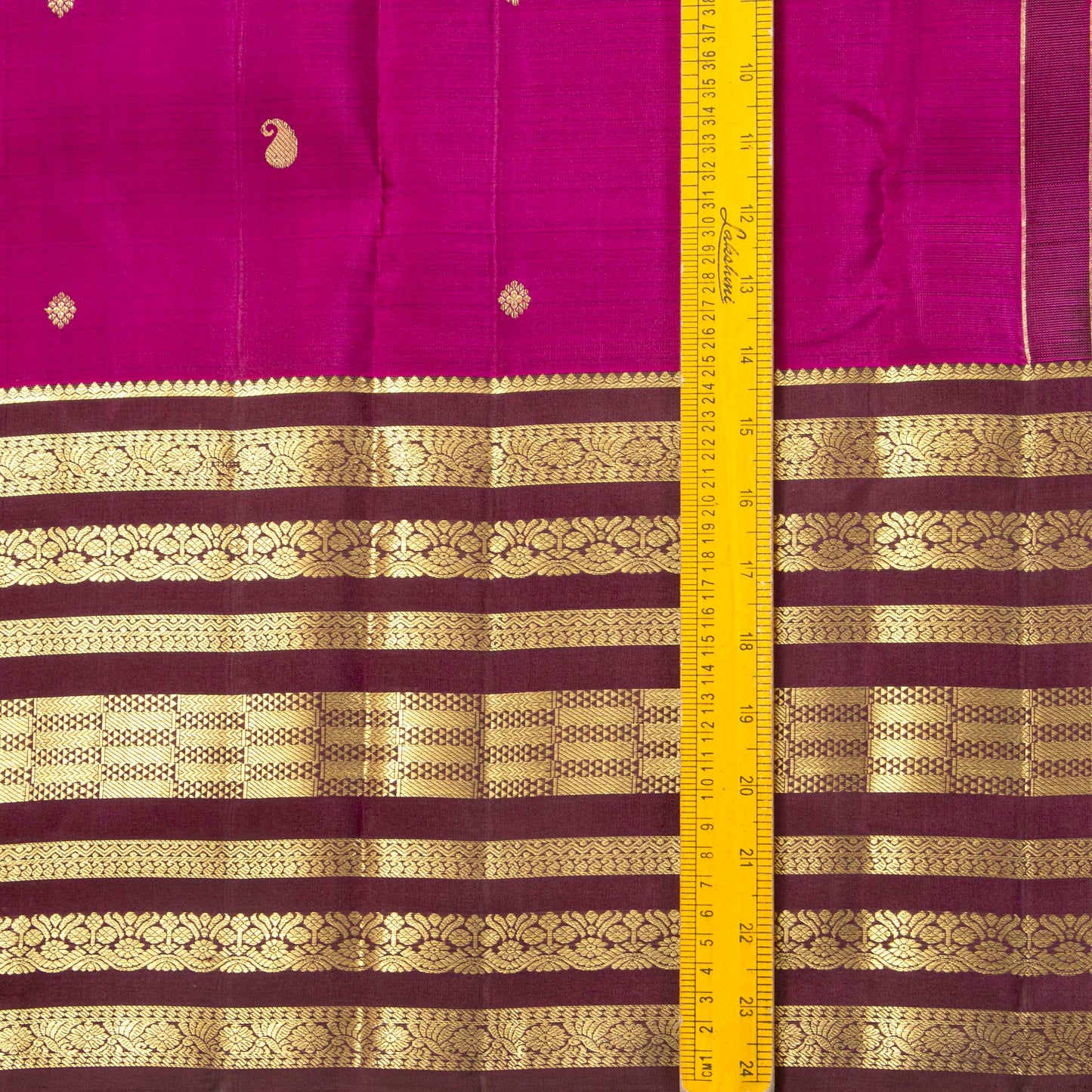 Magenta And Brown Kanchipuram Silk Saree For Festive Wear PV MEN 290