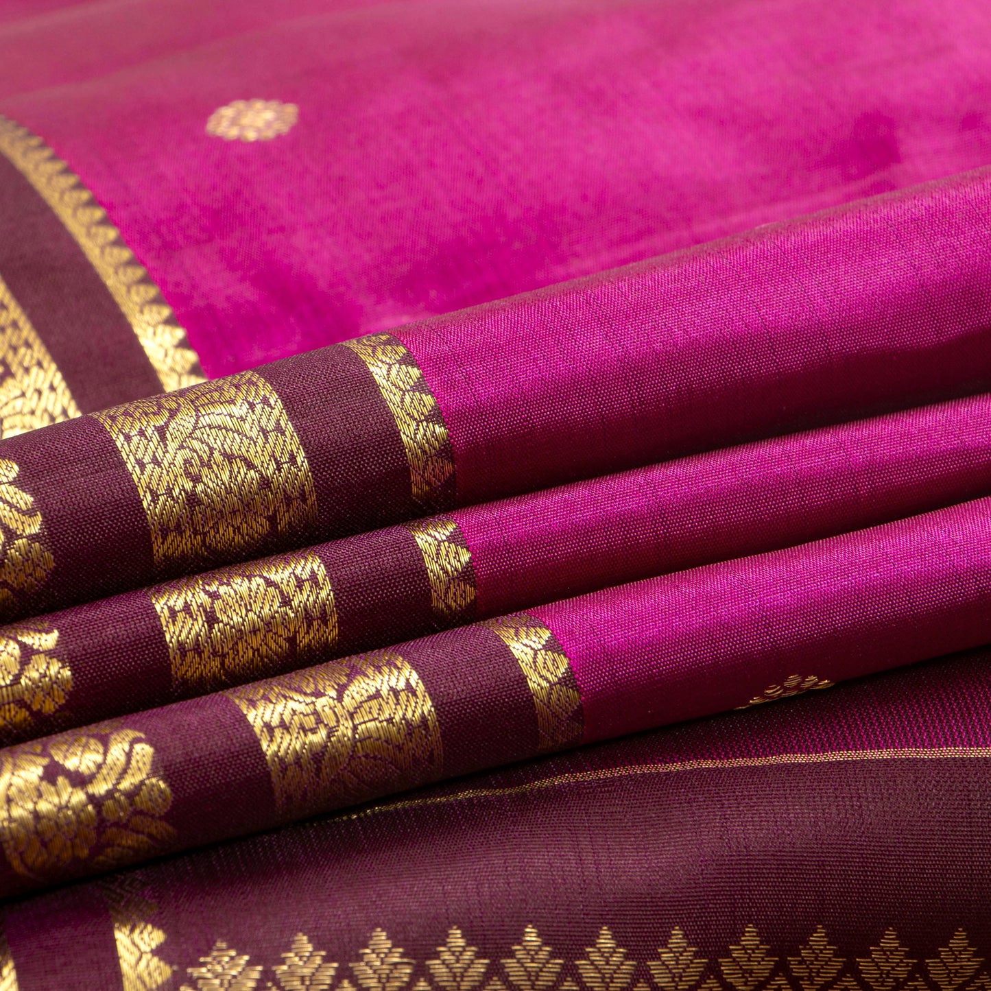 Magenta And Brown Kanchipuram Silk Saree For Festive Wear PV MEN 290