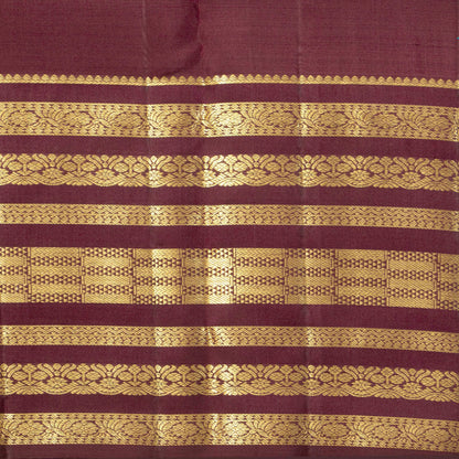 Magenta And Brown Kanchipuram Silk Saree For Festive Wear PV MEN 290