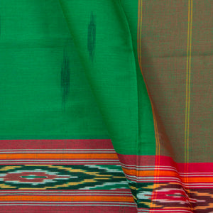 Green And Pink Pochampally Ikkat Cotton Saree For Office Wear PV SC 203