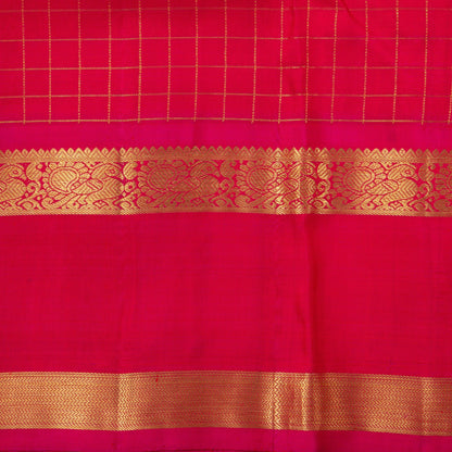 Anandha Blue And Pink Kanchipuram Silk Saree With Medium Border Handwoven Pure Silk For Wedding Wear PV NYC 1212 - Silk Sari - Panjavarnam PV NYC 1212