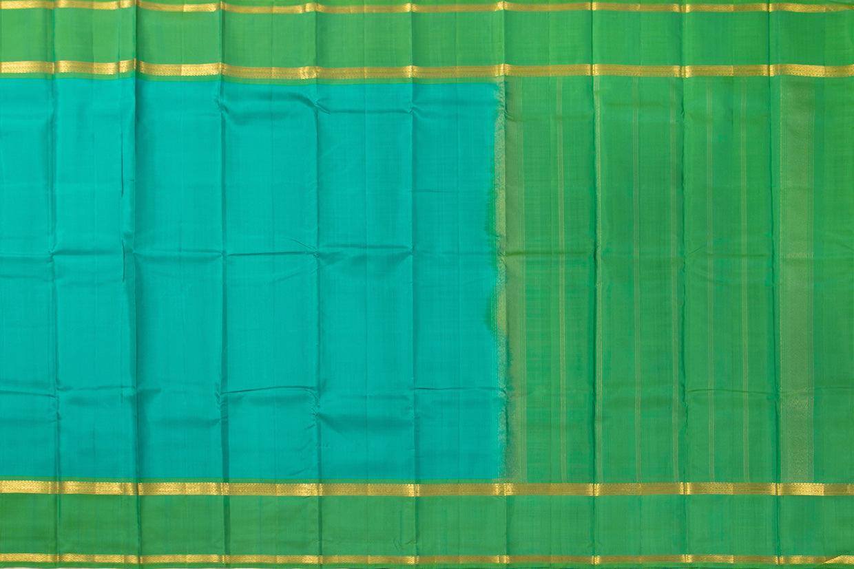 Aqua Blue And Green Kanchipuram Silk Saree Light Weight For Festive Wear PV KNN 211 - Silk Sari - Panjavarnam PV KNN 211