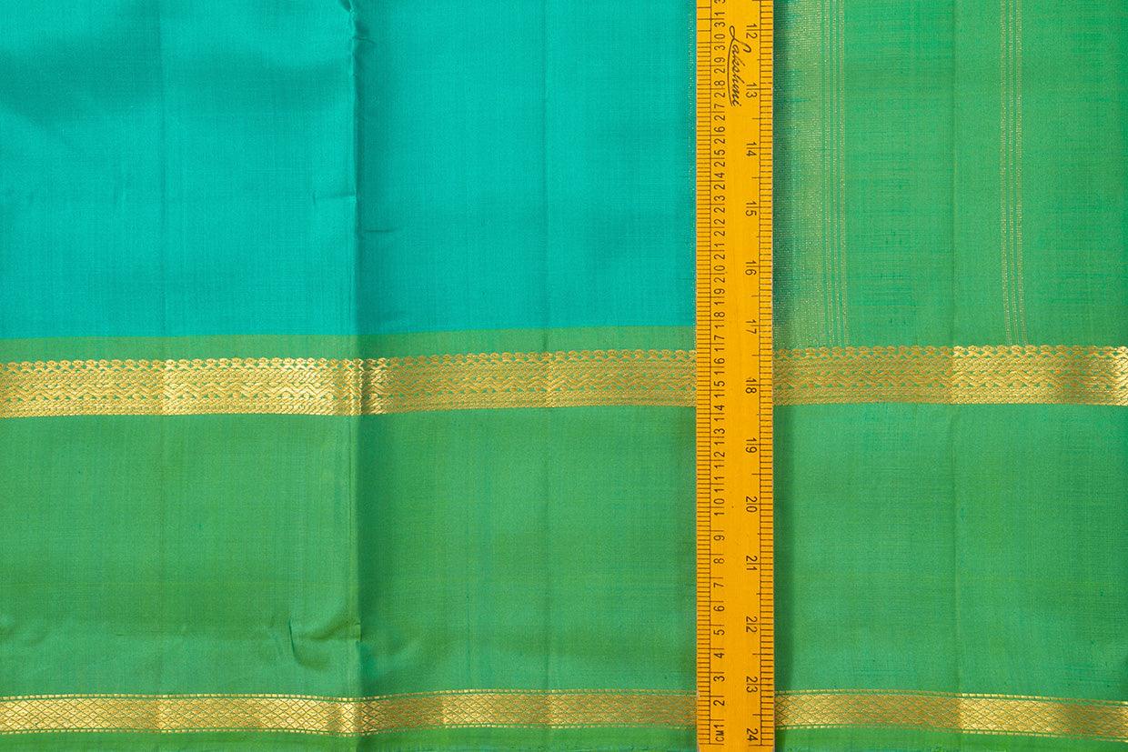 Aqua Blue And Green Kanchipuram Silk Saree Light Weight For Festive Wear PV KNN 211 - Silk Sari - Panjavarnam PV KNN 211