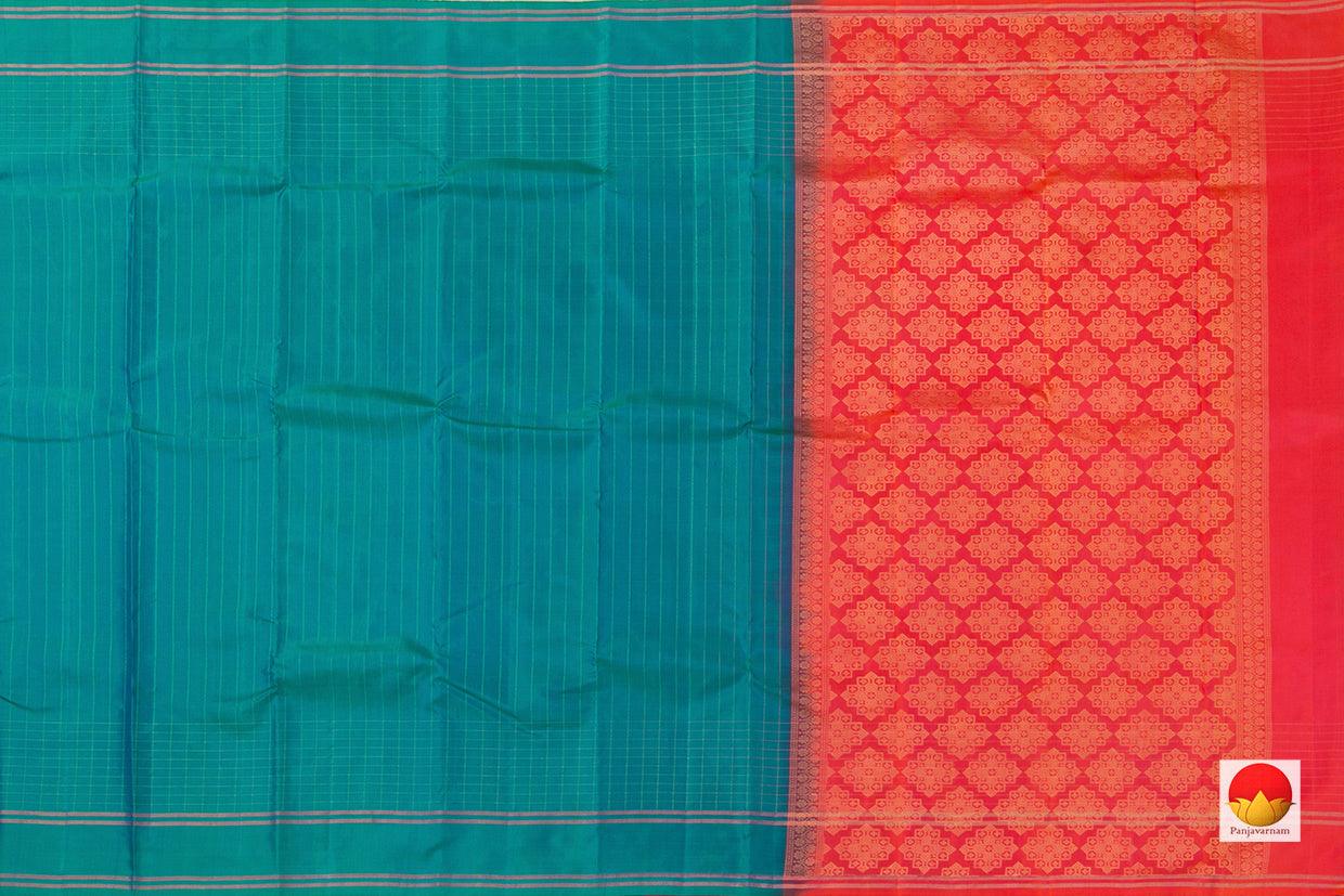 Aqua Blue And Pink Handwoven Soft Silk Saree Pure Silk For Festive Wear PV KU 108 - Silk Sari - Panjavarnam PV KU 108