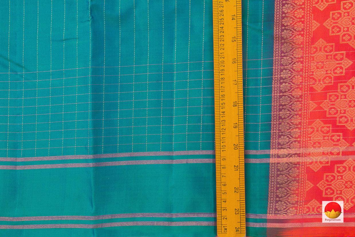 Aqua Blue And Pink Handwoven Soft Silk Saree Pure Silk For Festive Wear PV KU 108 - Silk Sari - Panjavarnam PV KU 108