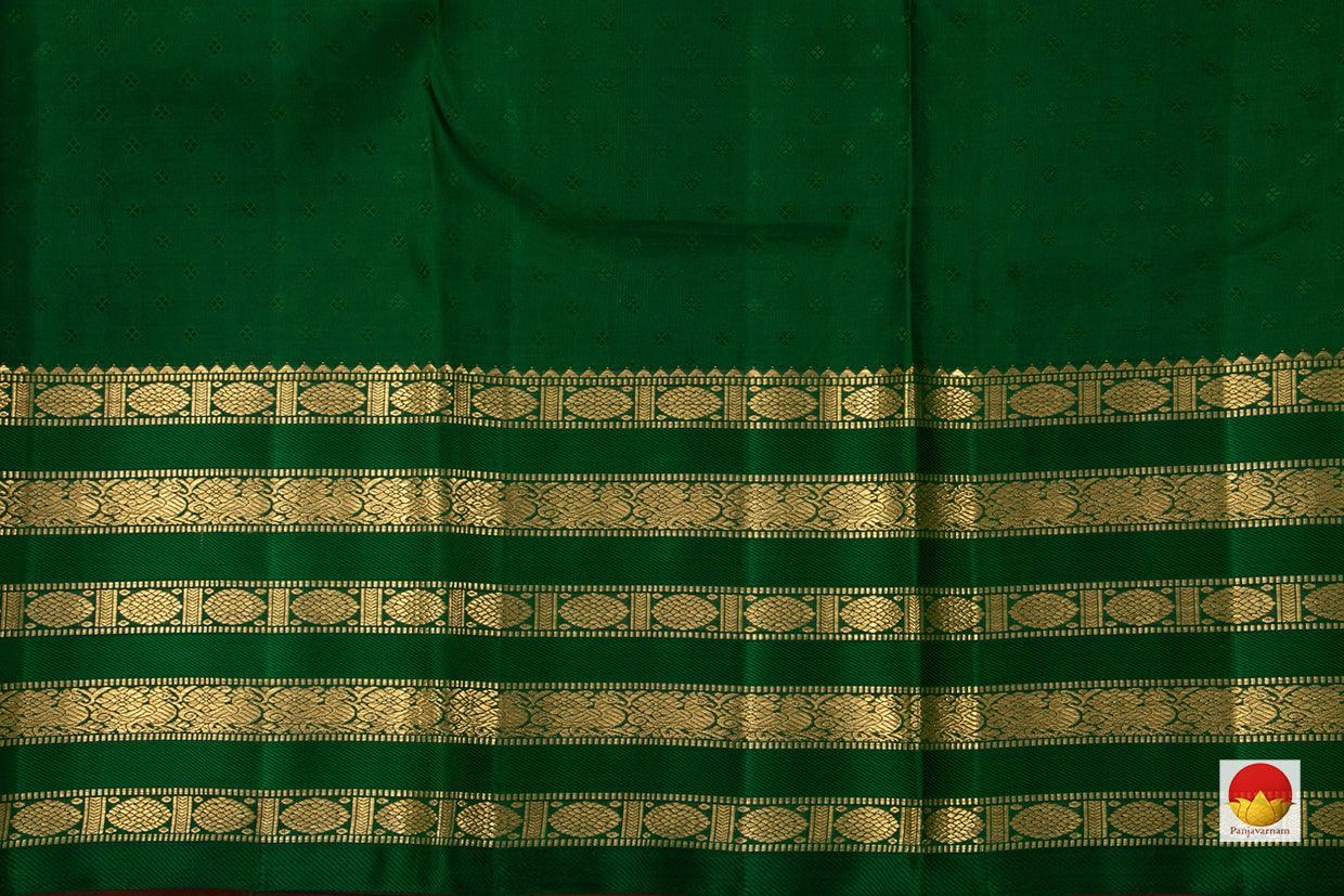 Aqua Green Kanchipuram Silk Saree Handwoven Pure Silk Pure Zari For Wedding Wear PV NYC 709 - Silk Sari - Panjavarnam