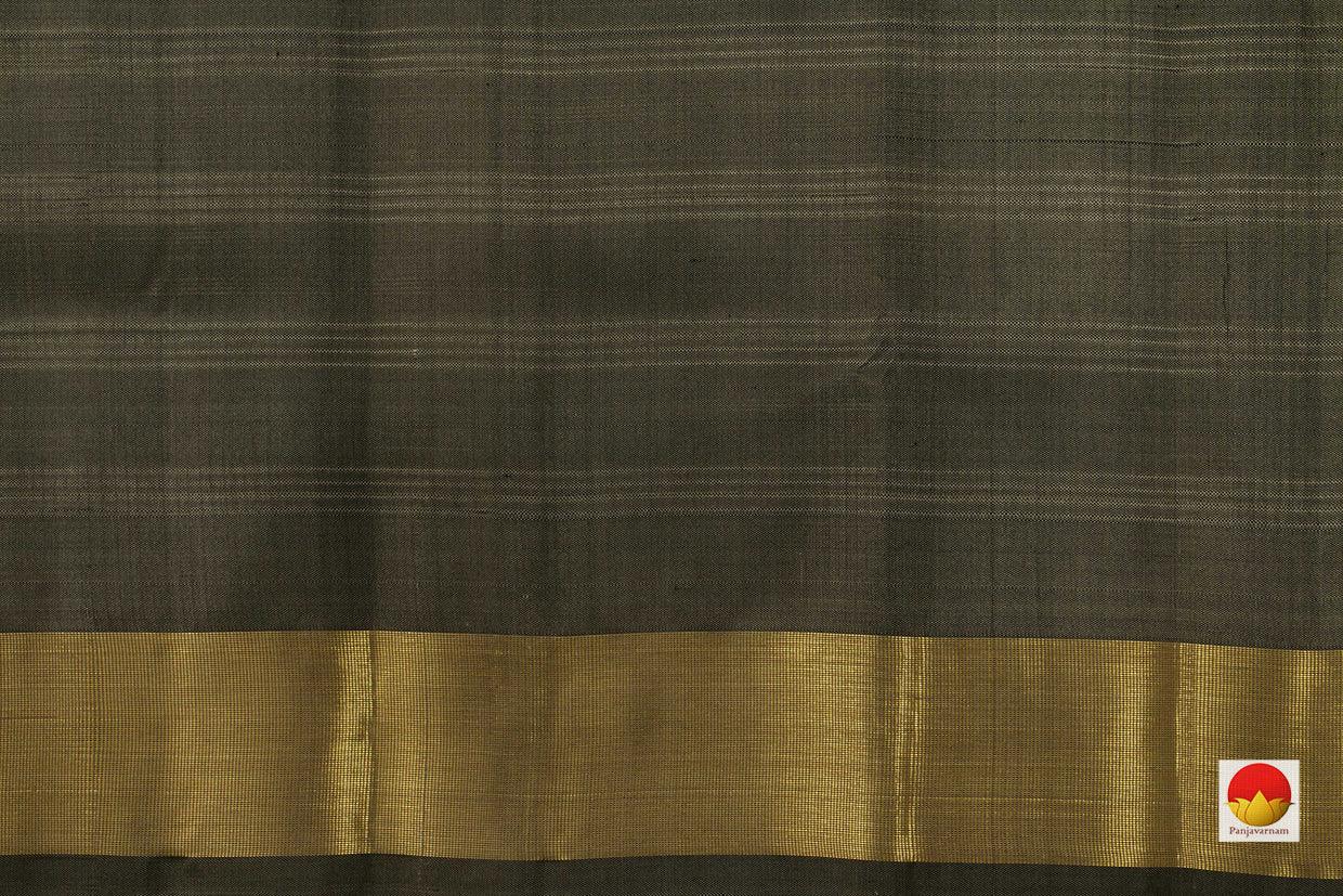Beige Kanchipuram Silk Saree Handwoven Pure Silk For Office Wear PV KNN 121 - Silk Sari - Panjavarnam