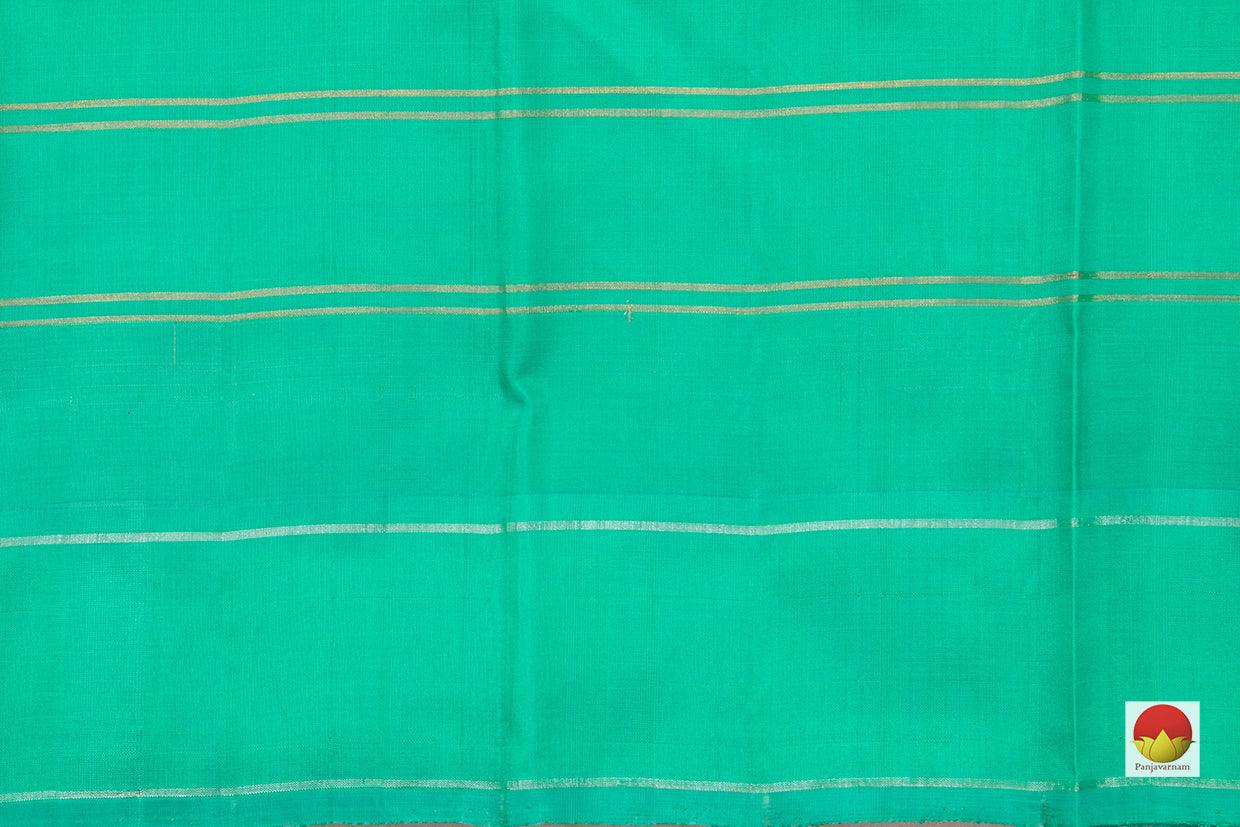 Black And Green Kanchipuram Silk Saree Handwoven Pure Silk Pure Zari For Party Wear PV NYC 683 - Silk Sari - Panjavarnam PV NYC 683