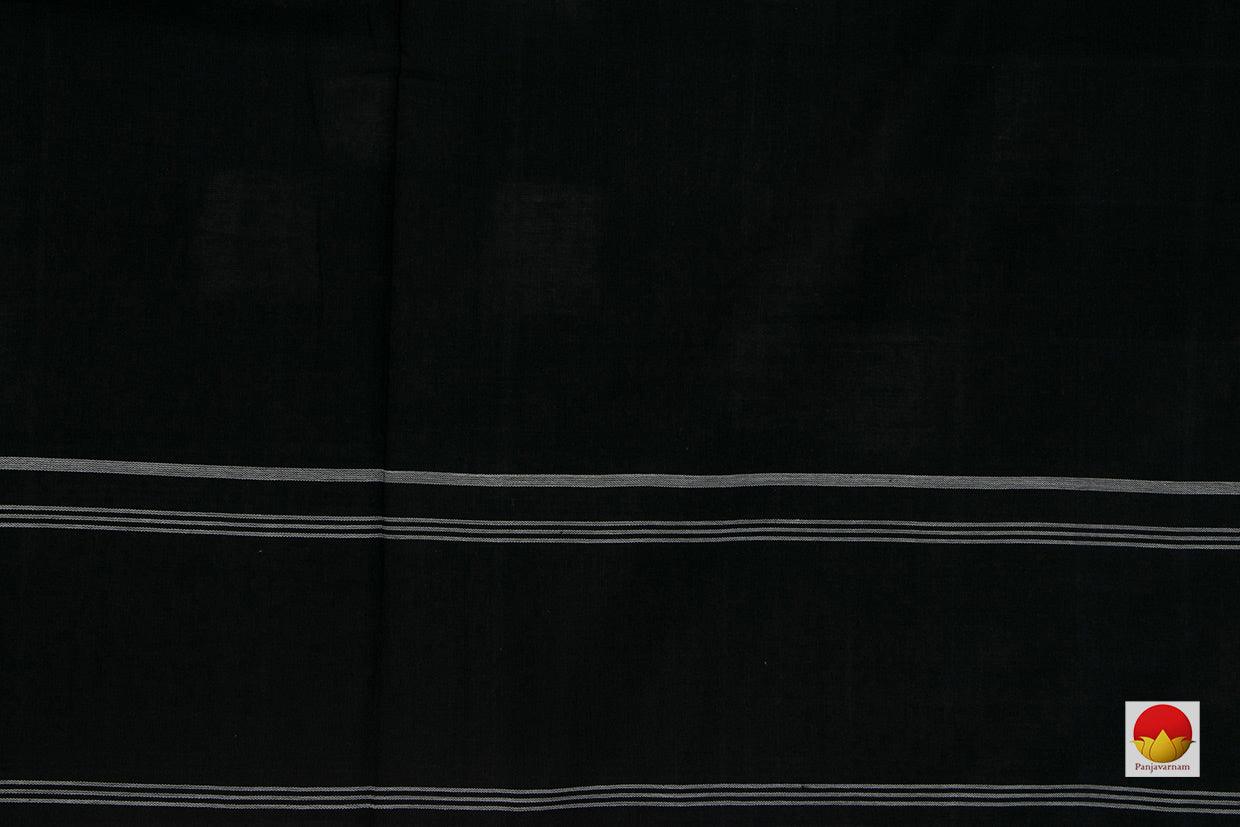 Black And White Checks Pochampally Ikkat Cotton Saree Handwoven SC 147 - Cotton Saree - Panjavarnam