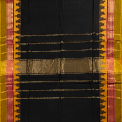 Black Kanchi Cotton Saree PV MM KC 109 - Cotton Saree - Panjavarnam PV MM KC 109