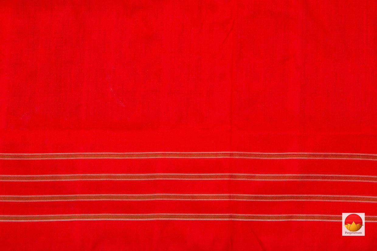 Black Pochampally Silk Saree With Red Border Ikkat Handwoven Pure Silk For Office Wear PIK 324 - Pochampally Silk - Panjavarnam