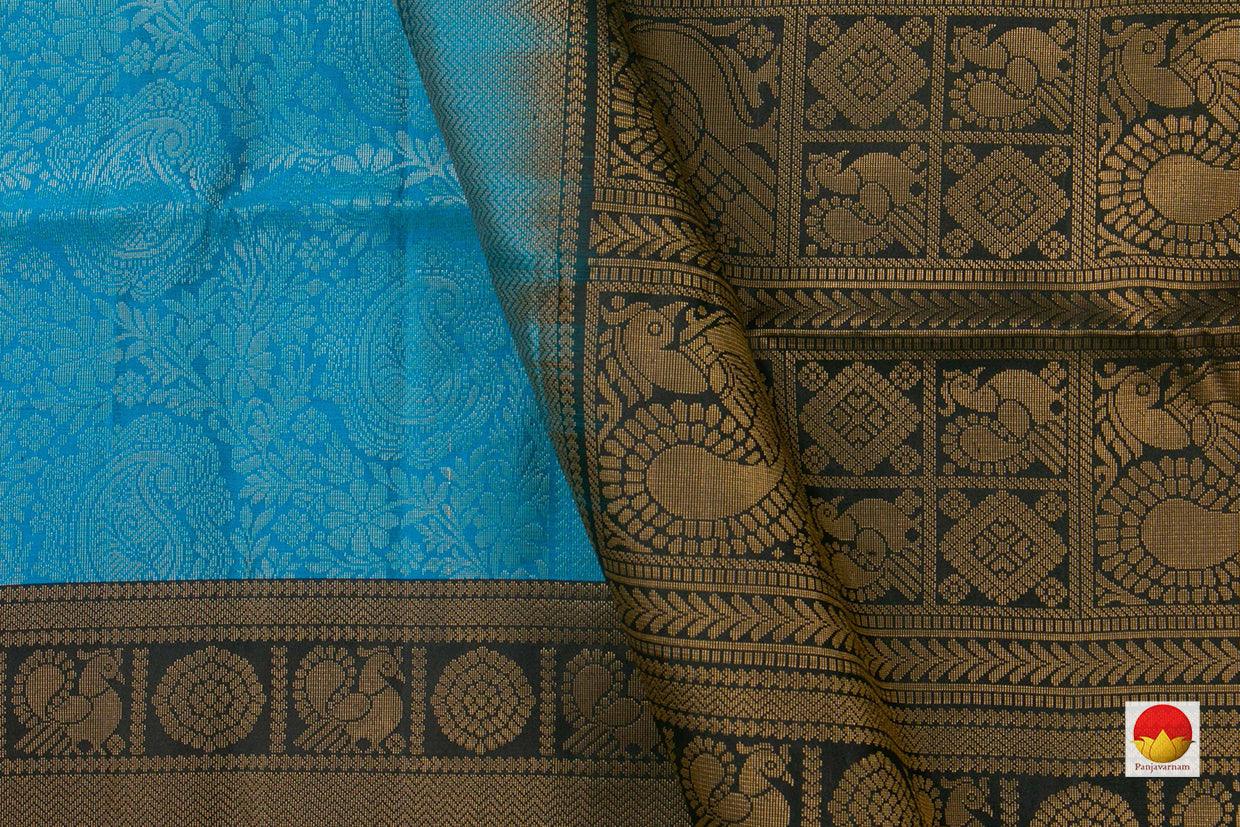 Blue And Black Handwoven Soft Silk Saree Pure Silk For Festive Wear PV RSP 124 - Silk Sari - Panjavarnam