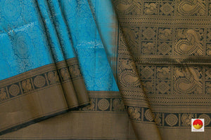 Blue And Black Handwoven Soft Silk Saree Pure Silk For Festive Wear PV RSP 124 - Silk Sari - Panjavarnam PV RSP 124