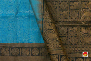 Blue And Black Handwoven Soft Silk Saree Pure Silk For Festive Wear PV RSP 124 - Silk Sari - Panjavarnam PV RSP 124