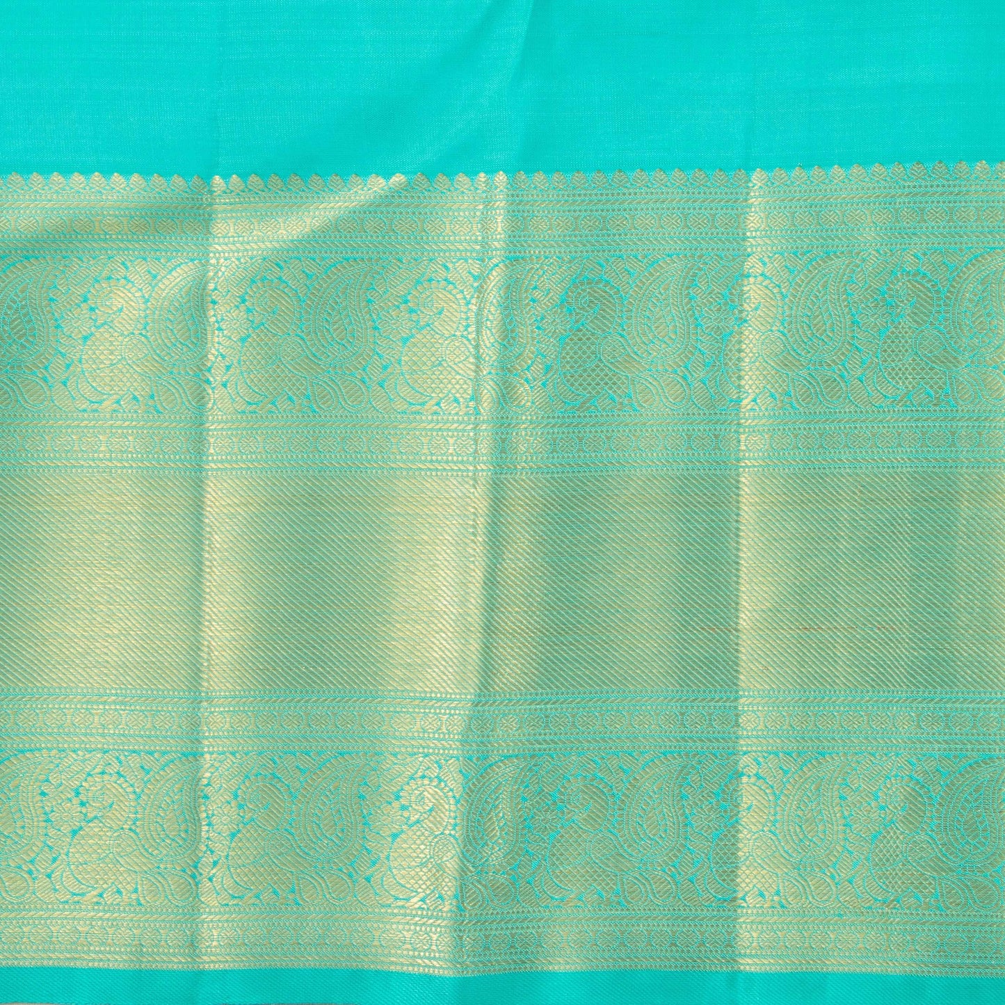 Blue And Cyan Kanchipuram Silk Saree For Bridal Wear PV NYC 1129 - Silk Sari - Panjavarnam PV NYC 1129