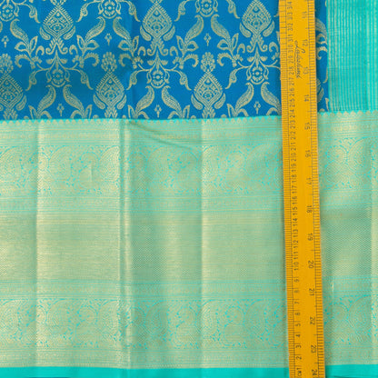 Blue And Cyan Kanchipuram Silk Saree For Bridal Wear PV NYC 1129 - Silk Sari - Panjavarnam PV NYC 1129