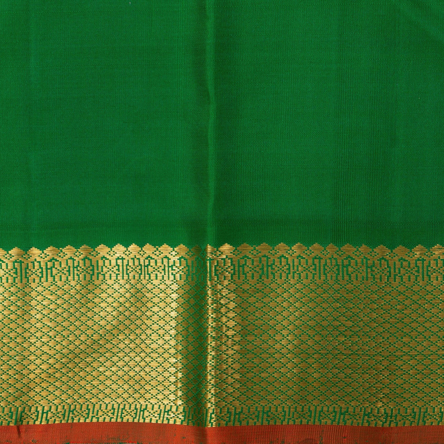 Blue And Green Kanchipuram Silk Saree With Small Border Handwoven Pure Silk For Festive Wear PV J 2470 - Silk Sari - Panjavarnam PV J 2470