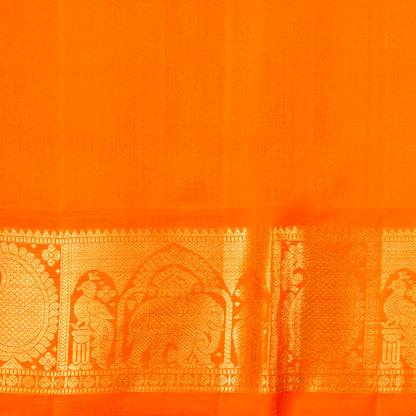 Blue And Orange Kanchipuram Silk Saree For Festive Wear PV NYC 1482 - Silk Sari - Panjavarnam PV NYC 1482