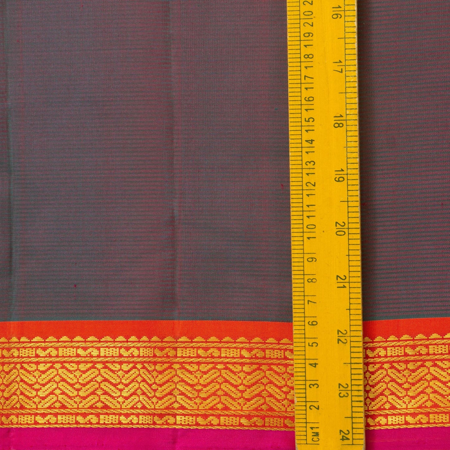 Blue And Orange Kanjivaram Silk Saree With Small Border Handwoven Pure Silk For Festive Wear PV J 2960 - Silk Sari - Panjavarnam PV J 2960