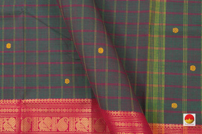 Blue And Pink Chettinad Cotton Saree For Casual Wear PV SK CC 116 - Cotton Saree - Panjavarnam