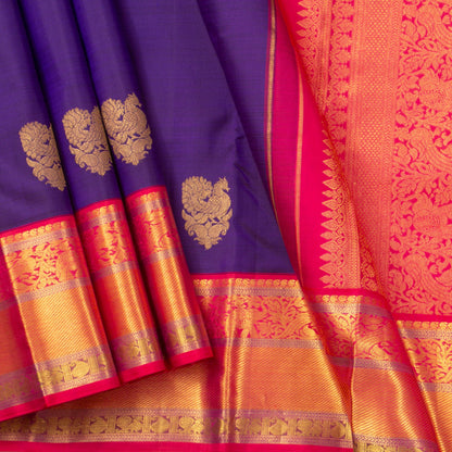 Blue And Pink Kanchipuram Silk Saree For Festive Wear PV NYC 1301 - Silk Sari - Panjavarnam PV NYC 1301