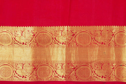 Blue And Red Handpainted Kalamkari Kanchipuram Silk Saree Musical Ganesha Theme Pure Zari PV SRK KK 104 - Kalamkari Silk - Panjavarnam
