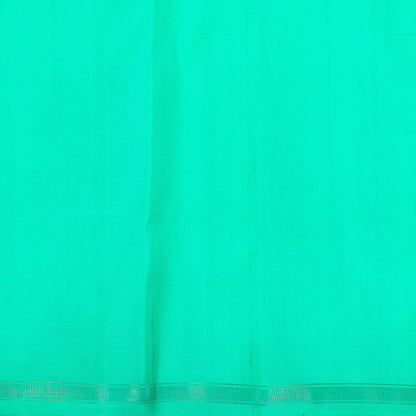 Blue And Sea Green Kanchipuram Borderless Silk Saree For Festive Wear PV NYC 1289 - Silk Sari - Panjavarnam PV NYC 1289