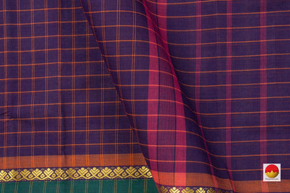 Blue Chettinad Cotton Saree For Casual Wear PV CC 142 - Cotton Saree - Panjavarnam