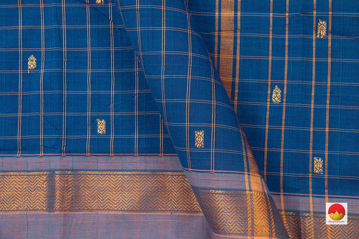 Blue Chettinad Cotton Saree For Casual Wear PV SK CC 114 - Cotton Saree - Panjavarnam