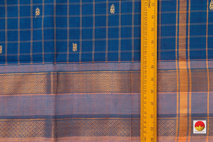 Blue Chettinad Cotton Saree For Casual Wear PV SK CC 114 - Cotton Saree - Panjavarnam
