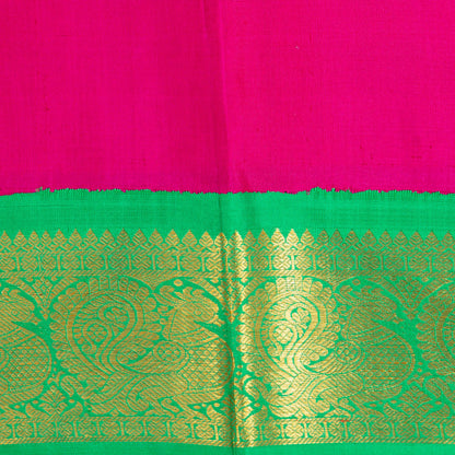 Blue Ganga Jamuna Border Kanchipuram Silk Saree For Festive Wear PV NYC 1471 - Silk Sari - Panjavarnam PV NYC 1471