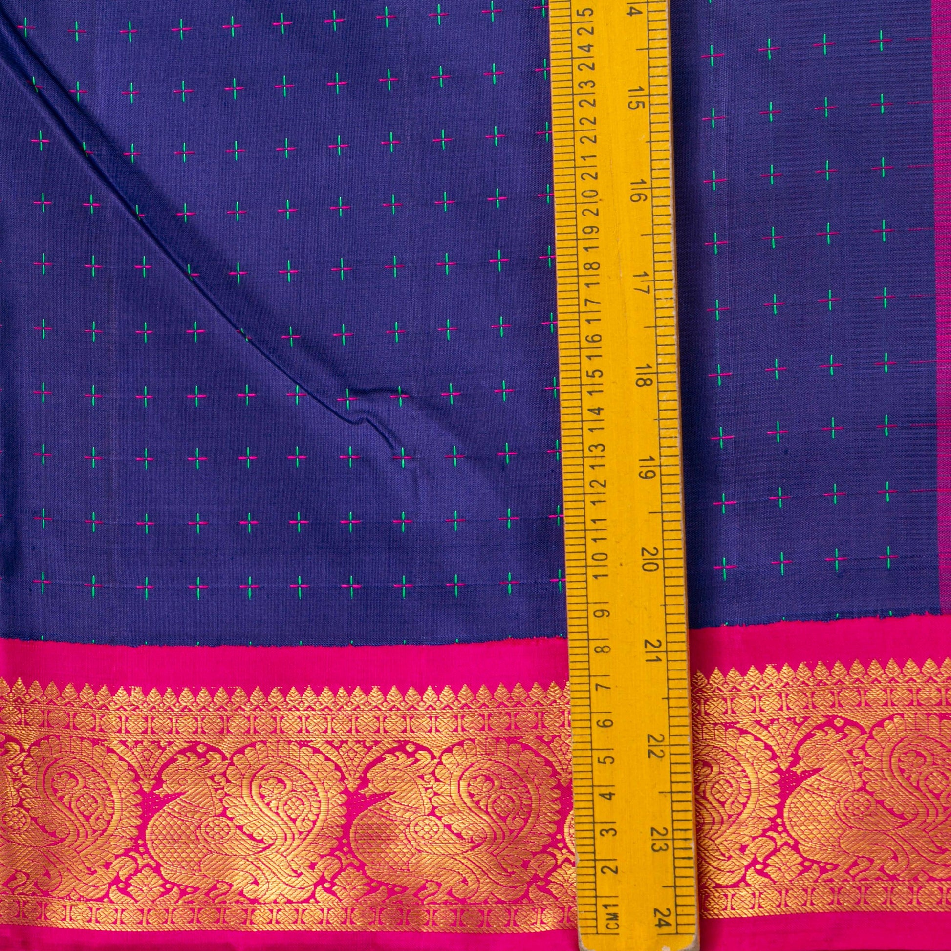 Blue Ganga Jamuna Border Kanchipuram Silk Saree For Festive Wear PV NYC 1471 - Silk Sari - Panjavarnam PV NYC 1471