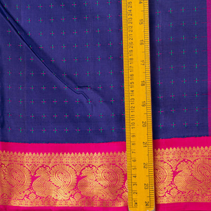 Blue Ganga Jamuna Border Kanchipuram Silk Saree For Festive Wear PV NYC 1471 - Silk Sari - Panjavarnam PV NYC 1471