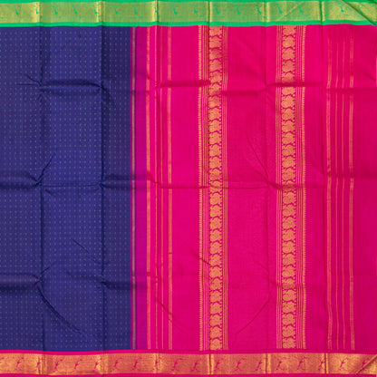 Blue Ganga Jamuna Border Kanchipuram Silk Saree For Festive Wear PV NYC 1471 - Silk Sari - Panjavarnam PV NYC 1471